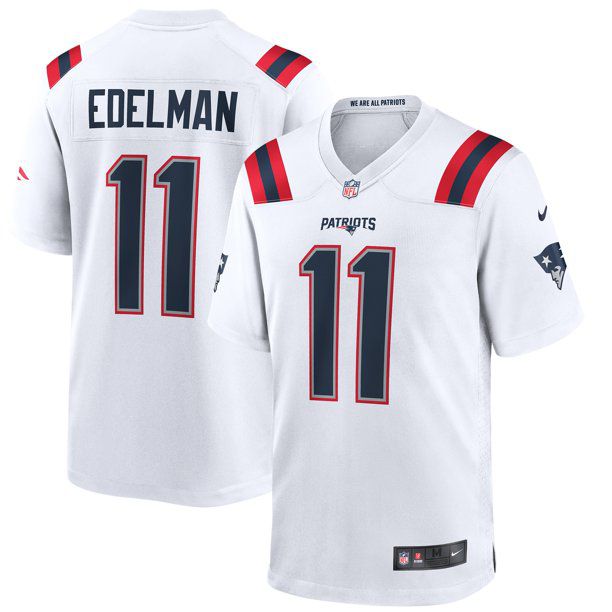 Men New England Patriots 11 Julian Edelman Nike White Game NFL Jersey